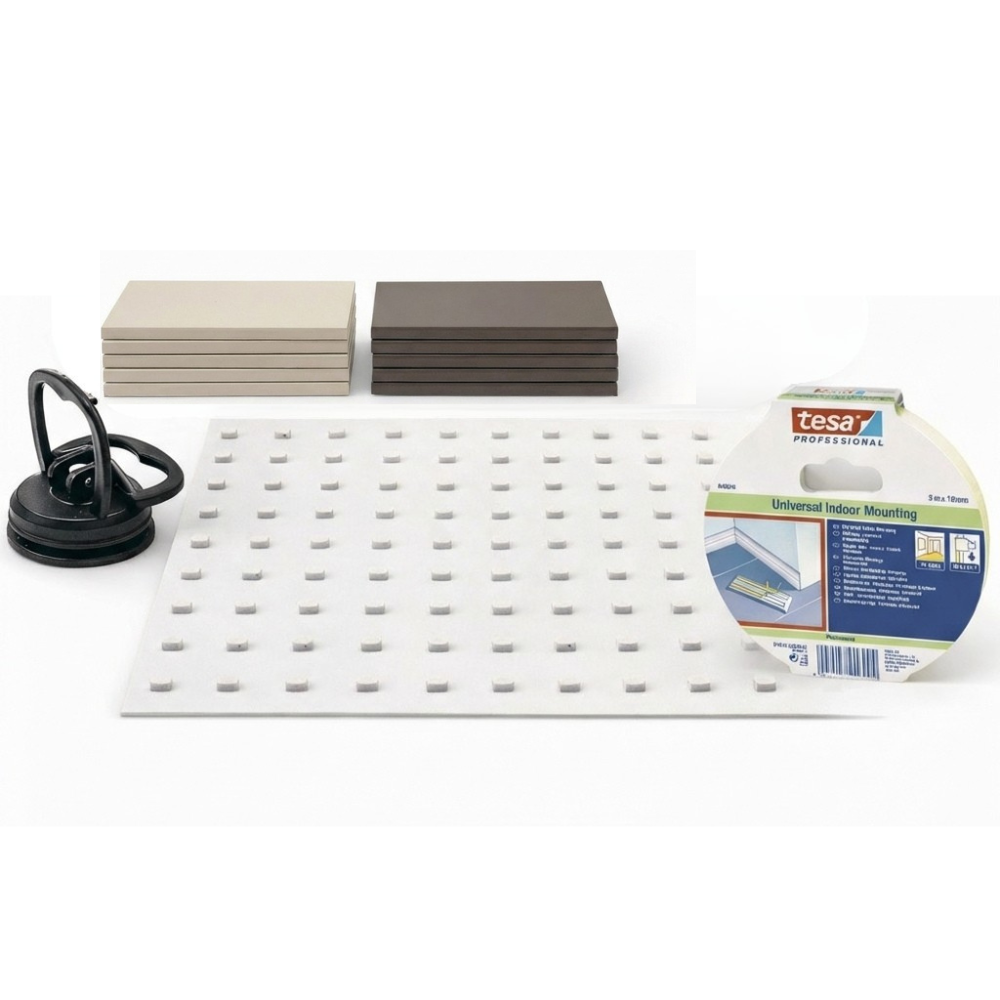 Kit première pose 48 carreaux métro, 2 couleurs au choix, réversible, accessoires inclus